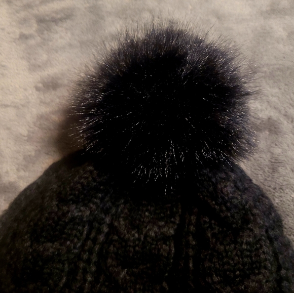 Victoria's Secret Black Knit Beanie with Pom Pom - Picture 8 of 9